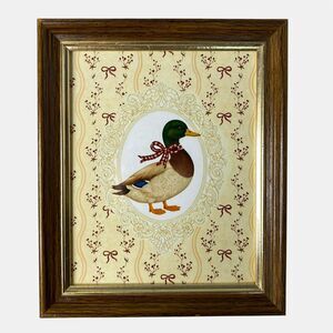 Cottagecore Mallard Duck Print in a Vintage Frame